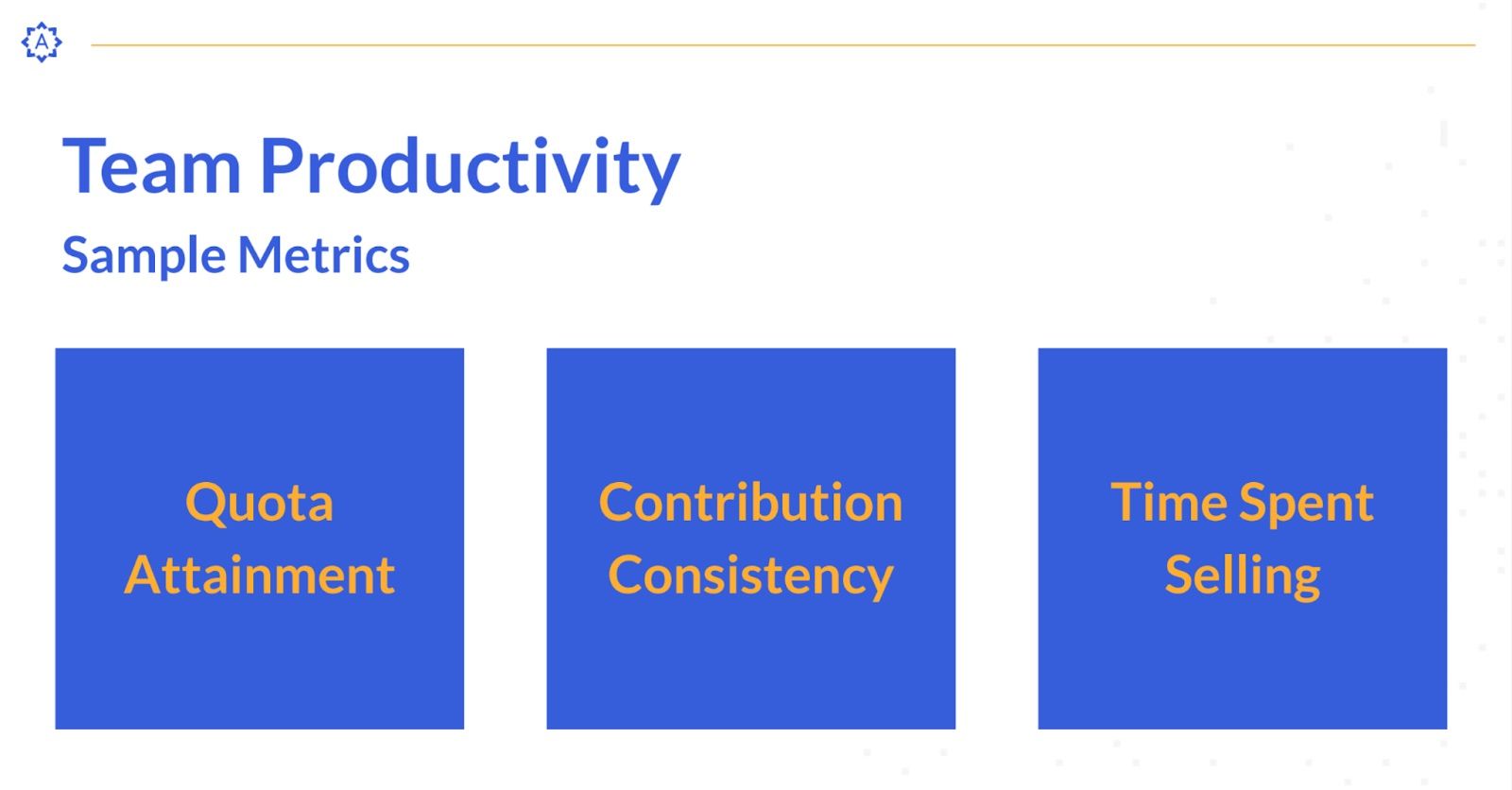 team productivity - sample metrics