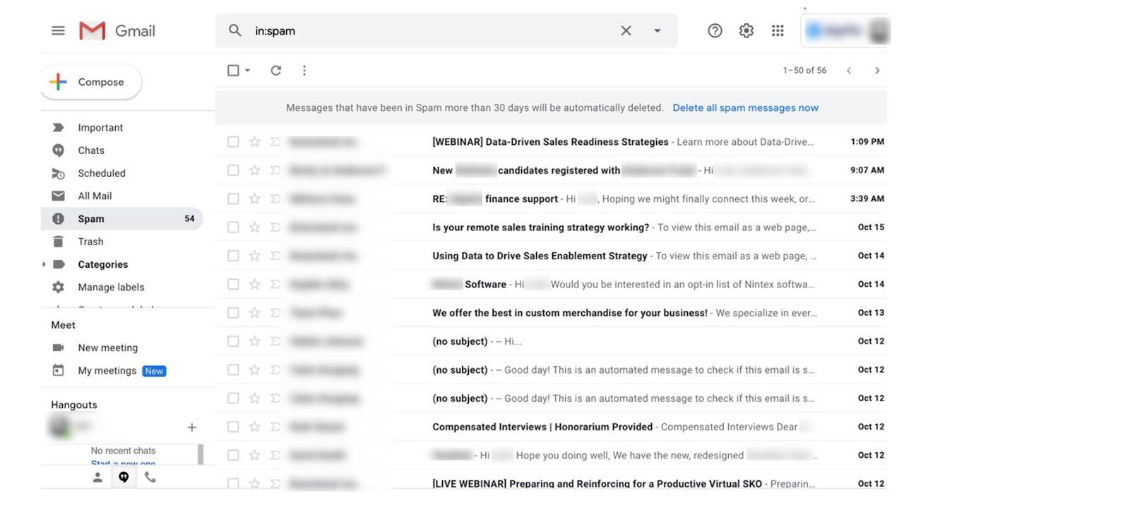 unpersonalized email messages