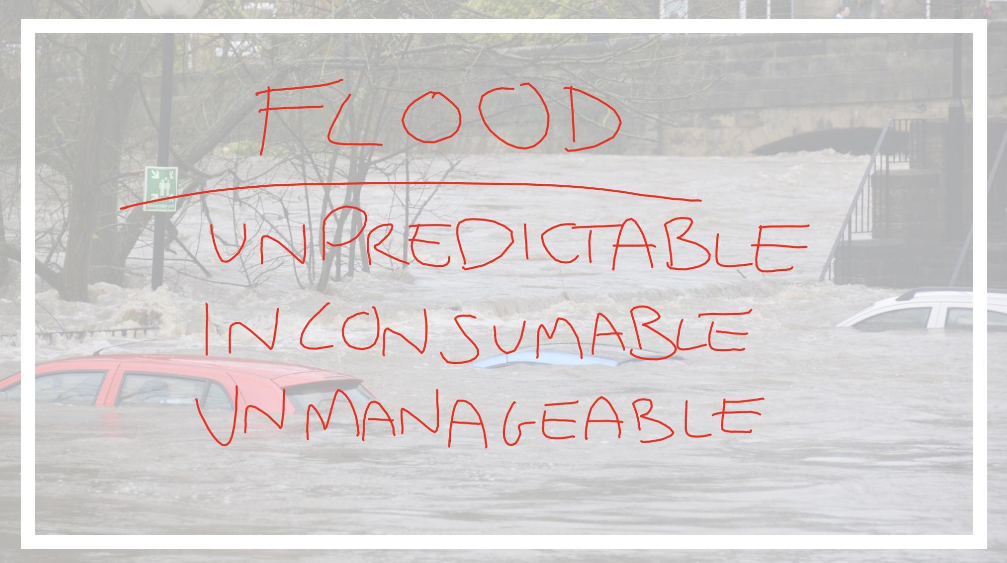 Flood - unpredictable, inconsumable, unmanageable