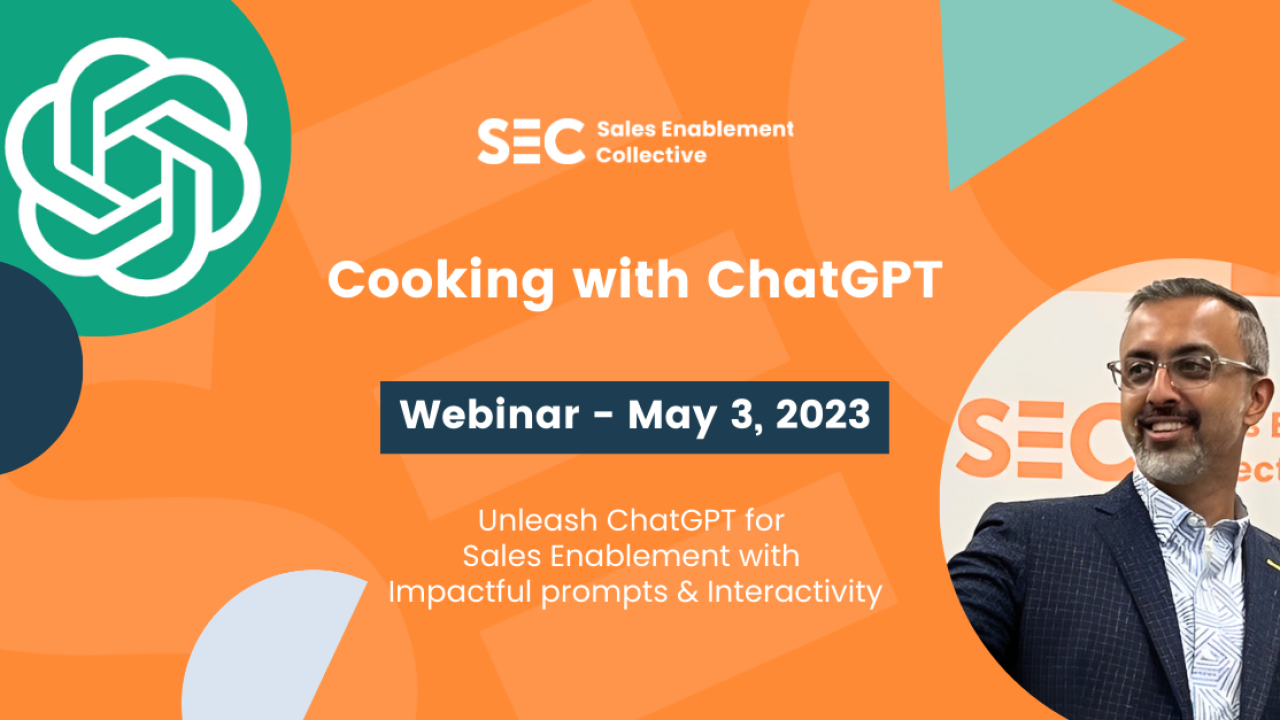 An image advertising Thomas Cheryian's Cooking with ChatGPT webinar on May 3. 